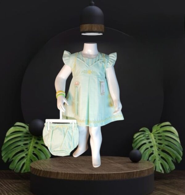 Adorable Mint Green Baby Girl Dress with Matching Bloomers d620