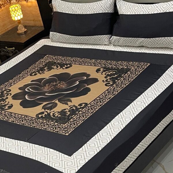 Digital gold panel bedsheet🛌🛌🛌 3pc Bedsheet - Image 23