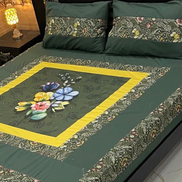 Digital gold panel bedsheet🛌🛌🛌 3pc Bedsheet - Image 22