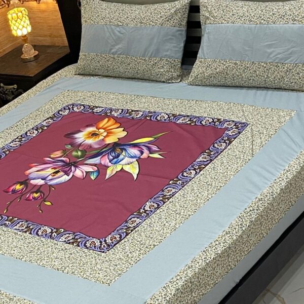 Digital gold panel bedsheet🛌🛌🛌 3pc Bedsheet - Image 3