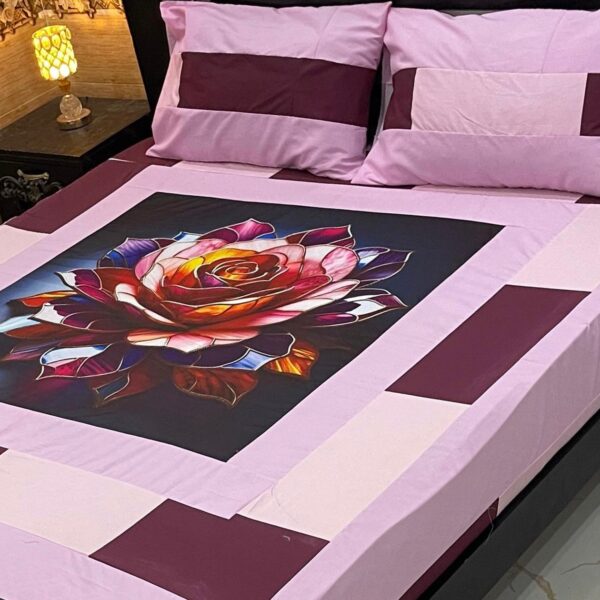 Digital gold panel bedsheet🛌🛌🛌 3pc Bedsheet - Image 17